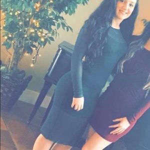 Skin tight green knee length dress from Forever 21